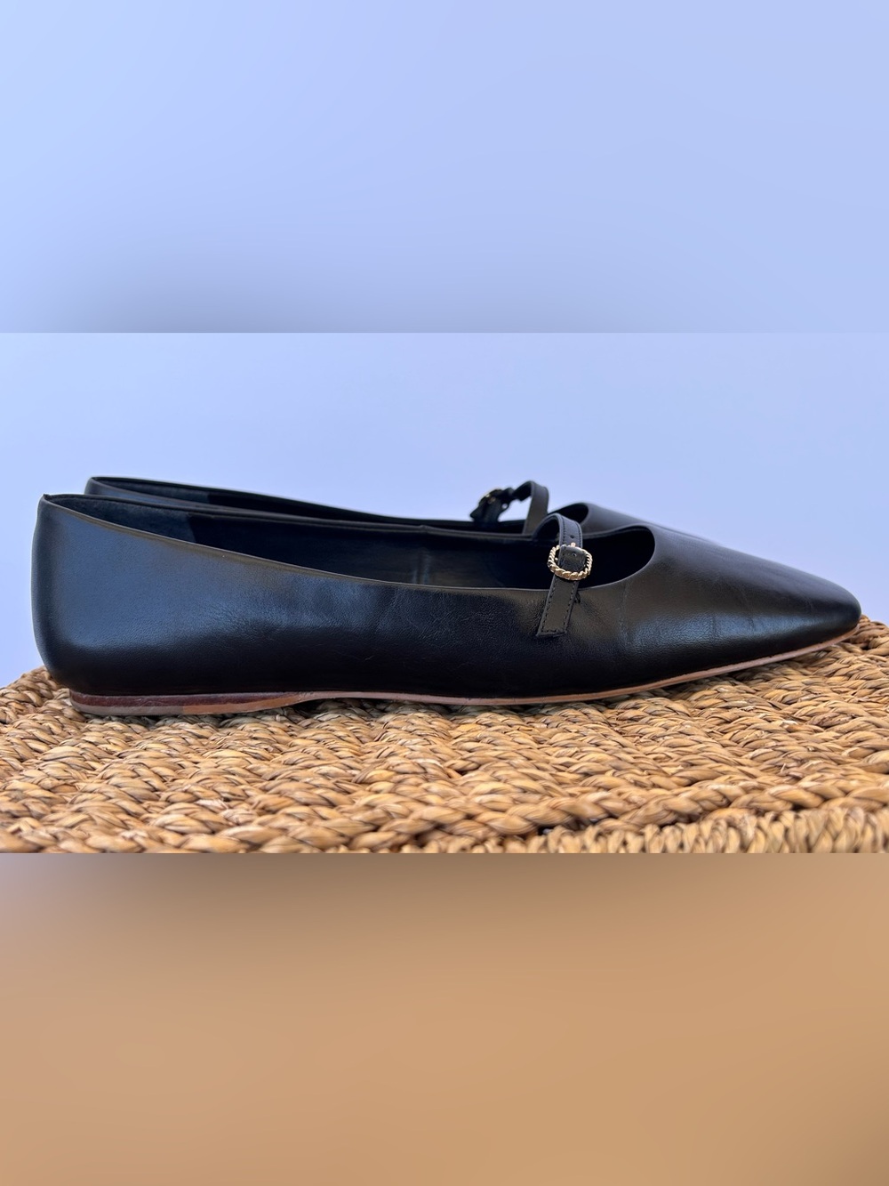 Talbots Women’s Sloan Mary Jane Nappa Flats Black Square Toe Size 9.5M - Picture 6 of 12